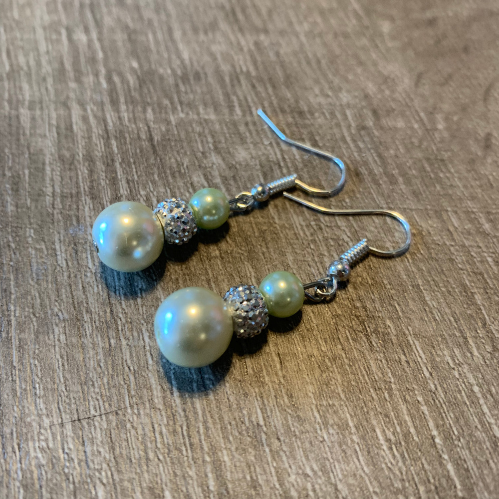 Pearl and Sparkle Drop Earrings